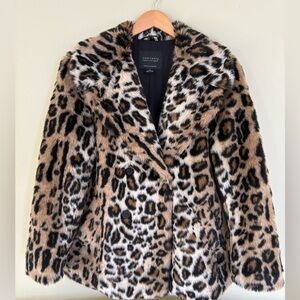 Sanctuary Leopard Print Faux Fur Jacket